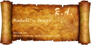 Radván Anett névjegykártya